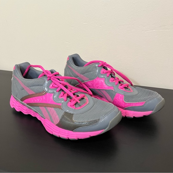 Reebok VibeTech Grey and Pink Athletic Sneakers - Picture 2 of 13